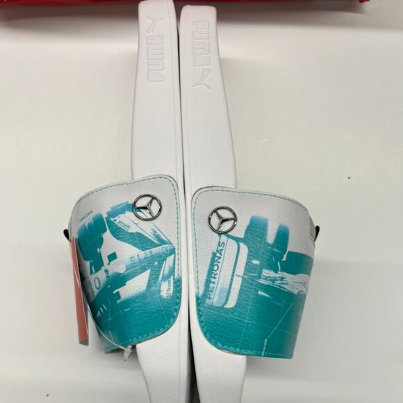 NEW Puma unisex-adult Mapf1 Leadcat 2.0 Graphic Slide Spectra Green-Mercedes - Picture 3 of 5